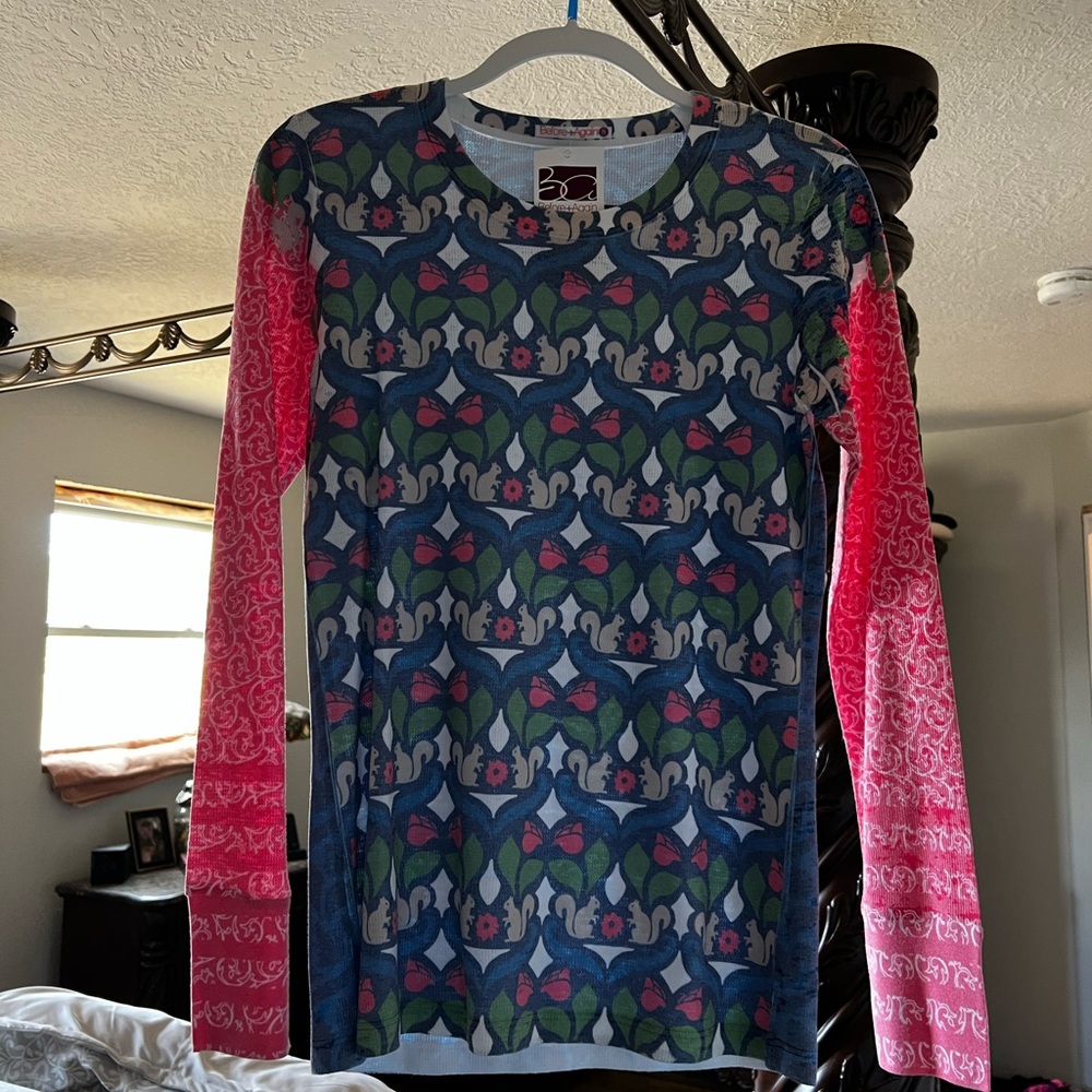 Small whimsical squirrel long sleeve thermal.